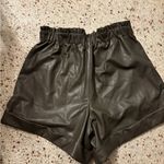 Abercrombie & Fitch  high-rise vegan leather shorts in a brown olive color large Photo 8