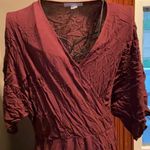 Young Fabulous and Broke Brown Short Sleeve Batik Tie Dye V Neck Wrap Dress Sz. L Photo 1
