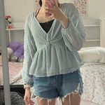 American Eagle Outfitters Blue Blouse Photo 0