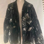 Napa Valley Elegant Floral Velvet Jacket XL Black Photo 0