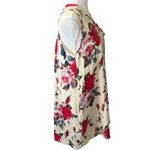 Umgee  USA Cream Floral Print‎ Sleeveless Dress Boho Lace Up Neck Size Medium Photo 1