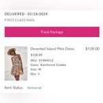 Free People  Desert Island Mini Dress in Rainforest Combo size Medium, NWT Photo 3