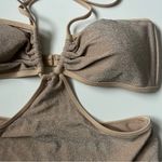 Aerie • NWT Gold Beige Sparkle Cutout One Piece Swimsuit Photo 6