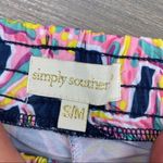 Simply Southern Tassel Hem Starfish Print Elastic Waist Shorts Blue Pink S/M Photo 6