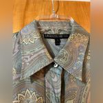 Lafayette 148  New York Button Up Short Muted Paisley Silk Long Sleeve Blouse 6 Photo 1
