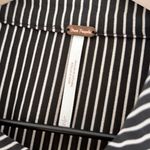 Free People Modern Muse Long Sleeve Blouse Top Black White Stripe Size Large Photo 4