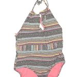 Anne cole  Jet Set Mixed-Print 1-Piece Halter Swimsuit Plus Size 14 Large L Photo 1