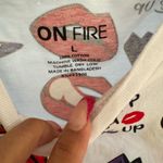 On Fire  Graphic Tee with Red Lips and Black Shoes Large Photo 1