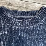 Unbranded Chenille Long Sleeved Dusty Blue Sweater with Scalloped Hem Small SM S Photo 5