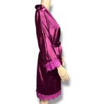 Besdel Womens Silky Robe Pajama Sleepwear Lace Accent Pockets Tie Closure Pink L Size L Photo 1