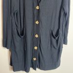 Free People Intimately | Ribbed Black Longline Button Down Cardigan Size Medium Photo 1