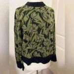 Joie  $278 Wool Junot Crewneck Pullover Caviar Green Black Sweater Twee Preppy Photo 2
