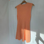 ZARA Women's  Peach orange Ribbed Knit Sleeveless Dress Size L Photo 2