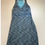 MPG Womens Sleeveless Athletic Dress Blue Chevron Print Racerback Size M Photo 0