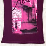 Aeropostale  Purple Graphic Top with Leopard Print Glittery Details Photo 2