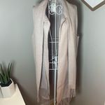 Club Monaco Isadora Wool Vest Pink/Mauve Scarf Fringe Longline Size M/L Photo 2
