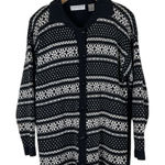 Carolyn Taylor Vintage Women’s Medium Black Cardigan Heart Floral Cottagecore Photo 0