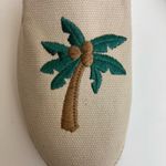 J Crew Beige Tan Tropical Embroidered Palm Tree Coconut Slip On Espadrilles Green Size 8 Photo 6