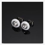 Boutique NEW White Ceramic 2 Carat Simulated Diamond Hypoallergenic Stud Earrings Photo 2