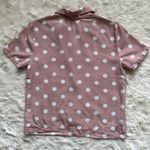 Reformation Pajama Shirt Button Front Short Sleeve Sleepwear Polka Dot Pink S Photo 3