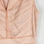 Antonio Melani  Sz 8 Dress Shift Peach Orange Pleated Lined V Neck Sleeveless 713 Photo 5