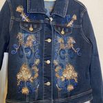 La Bellum Hillary Scott Women’s Jean Jacket Embellished Embroidered EUC Sz S Blue Photo 1