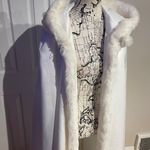 David's Bridal Cape NWOT Faux Fur Winter Wedding Bride Costume Halloween Fairy Satin Cover Photo 3