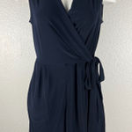 Emma & Michele navy blue faux wrap romper Photo 0