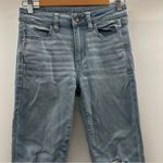 American Eagle  Light Wash Distressed Mid Rise Ankle Skinny Jeans Size‎ 2 Short Photo 1