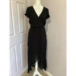 Talula  Moxon Black Asymmetric Short Sleeve Chiffon Rayon Maxi Dress 8 Photo 2