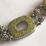 Liz Claiborne Vintage Silver Tone & Enamel Link Toggle Closure Bracelet Photo 5