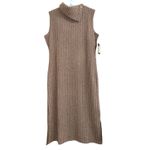 Andrew Marc  Mocha Ribbed Sleeveless Funnel Neck Midi Dress M NEW Photo 1