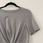 Lululemon  Crescent Tee Heathered Medium Grey Twist-Front Knot Crop Size 6 Small Photo 2