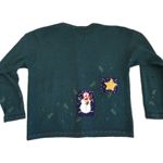 Talbots 100% Lambswool Vintage Christmas Santa Holiday Cardigan Sweater Size M Photo 1