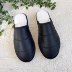 Anthropologie Maeve Puffy Platform Black Slippers Sz L Photo 2