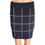 A New Day Short Charcoal Grey Checked Mini Straight Pencil Sweater Skirt ~ Women's MEDIUM Photo 0