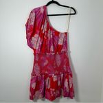 Farm Rio  One Shoulder Puff Sleeve Smocked Waist Mini Dress Size M Photo 1