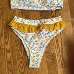 Yellow ruffled floral bikini set Photo 2