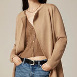 J.Crew  365 Juliette collarless sweater-blazer cotton wool blend camel size S Photo 0