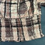 Boutique Off The Shoulder Mixed Plaid Pink/Brown Crop Top NWT Pink Size L Photo 4