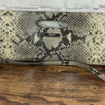 Michael Kors  Snakeskin Leather Clutch With Shoulder Strap Sand Photo 0