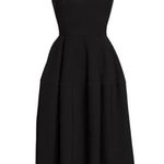 Jill Stuart Jill 8 Black Crepe Sweatheart Neckline Midi Full Skirt Midi Dress Photo 1