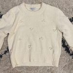 Madewell Antique Cream Dotted Bubble Pullover Sweater Photo 3