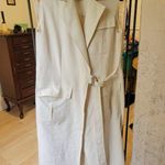 Rent the runway sz small Marina Moscone long wrap vest white color pockets midi Photo 3