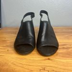 Eileen Fisher  Leather Slingback Sandals‎ Size 8 Open Toe Italian Black Slip On Photo 2