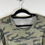 American Eagle Soft & Sexy Plush Green Camo Long Sleeve Knit Crewneck Shirt M Photo 1