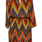 Banana Republic ‎ Womens Size 8 Dress Orange Purple Western Chiffon Boho Peasant Photo 0