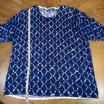 J. McLaughlin  Crewneck Sweater Button Sleeves Blue White Size XL Photo 8