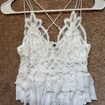 Free People White Lace Tank Top Photo 0