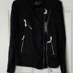 BLANK NYC NWT  Black Out Woven Moto Jacket Photo 0